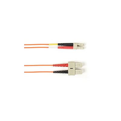 Black Box Om2 50/125 Multimode Fiber Optic Patch Cable - Ofnr Pvc, Sc To Lc, Orange, 3-m (9.8-ft.), Gsa, Taa, Non-returnable/non-cancelable (FCMR50003MSCLCOR)