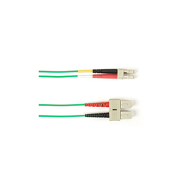 Black Box Om2 50/125 Multimode Fiber Optic Patch Cable - Lszh, Sc To Lc, Green, 2-m (6.5-ft.), Gsa, Taa, Non-returnable/non-cancelable (FLZH50002MSCLCGN)