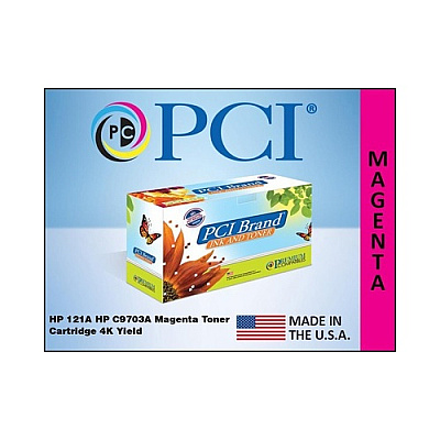 PCI Brand Eco-friendly Reman Hp 121a C9703a Magenta Toner Cartridge 4000 Pg Yield For Hp Color Laserjet 1500, 1500l, 2500, 2500l, 2500n, 2500tn, C9703 (C9703ARPC)