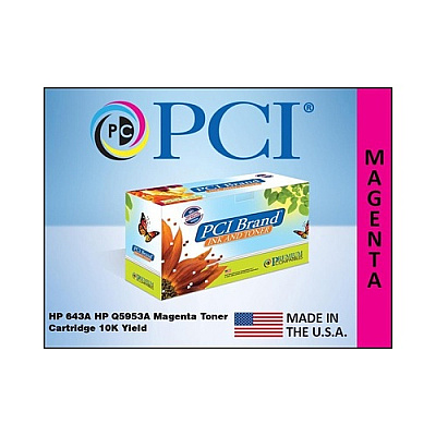 PCI Brand Eco-friendly Reman Hp 643a Q5953a Magenta Toner Cartridge 10k Page Yield For Hp Laserjet 4700, 4700dn, 4700dtn, 4700n, Hp Q5953 Printers (Q5953ARPC)