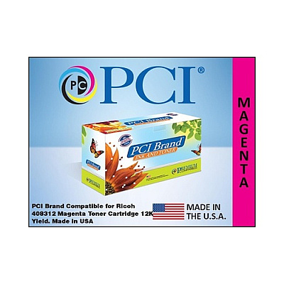 PCI Brand Compatible Ricoh 408312 Pc600 Magenta Toner Cartridge 12000 Page Yield For Ricoh Pc600/savin P C600/lanier Pc600 (408312PCI)