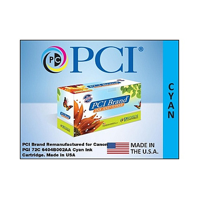 PCI Brand Eco-friendly Remanufactured Canon Pgi-72c 6404b002aa Cyan Ink Cartridge For Canon Pixma Pro-10, 6404b002, Pgi72c Cyan (6404B002AAPCI)