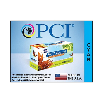 PCI Brand Eco-friendly Remanufactured Xerox 006r01528 6r1528 Cyan Toner Cartridge 34000 Page Yield For Xerox 550, 560, 570 Digital Colour Press (6R01528PCI)