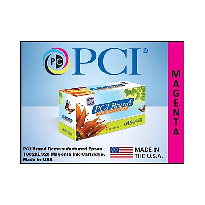 PCI Brand Eco-friendly Reman Epson T802xl T802xl320-s High Capacity Magenta Ink Cartridge For Epson Workforce Pro Wf-4720, Wf-4730, Wf-4734, Wf-4740 (T802XL320PCI)