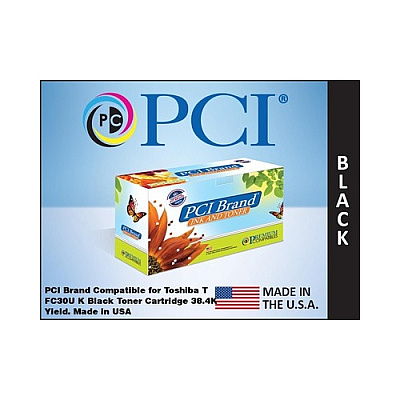 PCI Brand Toshiba T-fc30u-k Black Toner Cartridge 38400 Page Yield For Toshiba E-studio 2050c, E-studio 2051c, E-studio 2550c, E-studio 2551c, Tfc30uk (TFC30UKPCI)