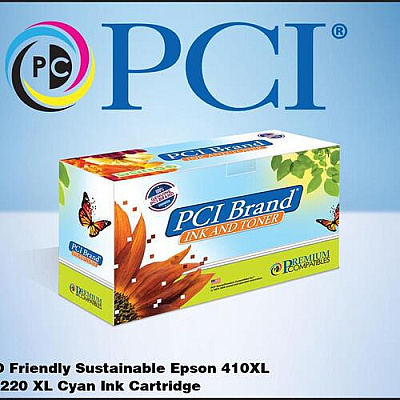 PCI Brand Eco-friendly Remanufactured Epson 410xl T410xl220 High Yield Cyan Ink Cartridge For Epson Xp-530, Xp-630, Xp-640, Xp-830, T410xl Cyan (T410XL220PCI)