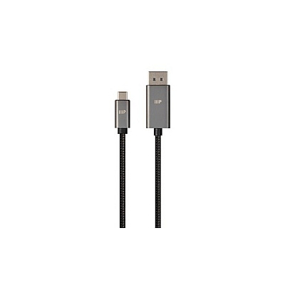 Monoprice Bidirectional Usb Type-c To Displayport Cable - 4k@60hz_ Black_ 6ft (39240)