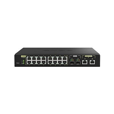 QNap Microchip Vsc7448-02, 4gb Ddr3, 16 Port Of 2.5gbps Port With 802.3at (30w), 2 10base-t Port With 802.3bt(90w), 2 10gbe Sfp+ Port, Rackmount, Managed (QSWM2116P2T2SUS)