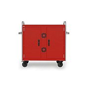 Bretford 32x Link Cart, Network Ready, Red Paint W/ Aluminum Rails (MDMLAP32NRREDAL)