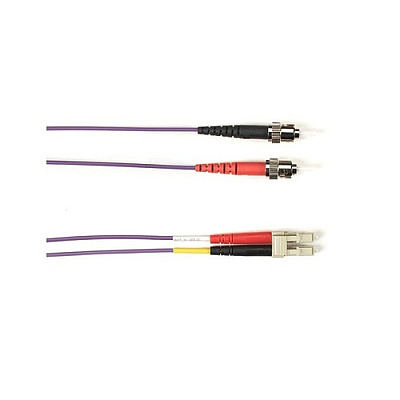 Black Box Om3 50/125 Multimode Fiber Optic Patch Cable - Lszh, St To Lc, Purple, 3-m (9.8-ft.), Gsa, Taa, Non-returnable/non-cancelable (FOLZH10003MSTLCVT)