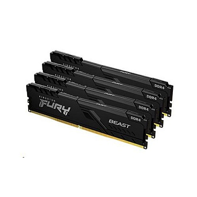 Kingston 128gb 2666mhz Ddr4 Cl16 Dimm (kit Of 4) Fury Beast Black (KF426C16BBK4/128)
