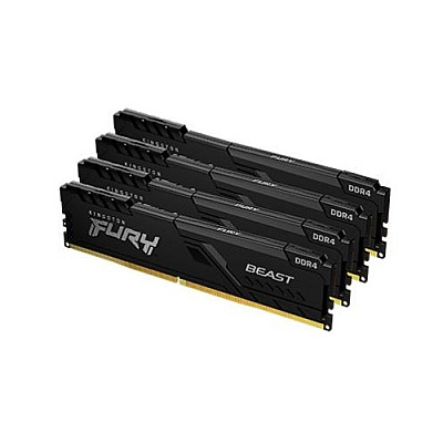 Kingston 16gb 2666mhz Ddr4 Cl16 Dimm (kit Of 4) Fury Beast Black (KF426C16BBK4/16)