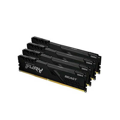 Kingston 64gb 2666mhz Ddr4 Cl16 Dimm (kit Of 4) Fury Beast Black (KF426C16BBK4/64)