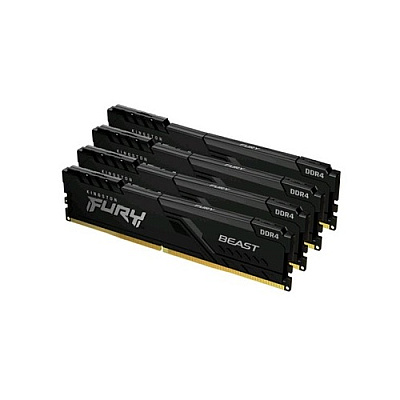 Kingston 64gb 3200mhz Ddr4 Cl16 Dimm (kit Of 4) Fury Beast Black (KF432C16BBK4/64)