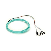 Black Box Om3 50-micron Multimode Fiber Optic Pigtail - 6-strand, Ofnr, Pvc, Lc, Aqua, 3-m (9.6-ft.) (FOPT50M3LC6AQ3)