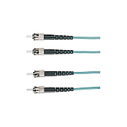 Black Box Om3 50/125 Multimode Fiber Optic Patch Cable - Ofnr Pvc, St To St, Aqua, 2-m (6.5-ft.) (EFNT010002MSTST)