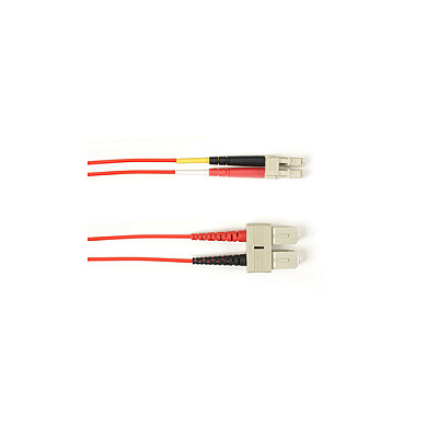 Black Box Om3 50/125 Multimode Fiber Optic Patch Cable - Lszh, Sc To Lc, Red, 1-m (3.2-ft.), Gsa, Taa, Non-returnable/non-cancelable (FOLZH1001MSCLCRD)