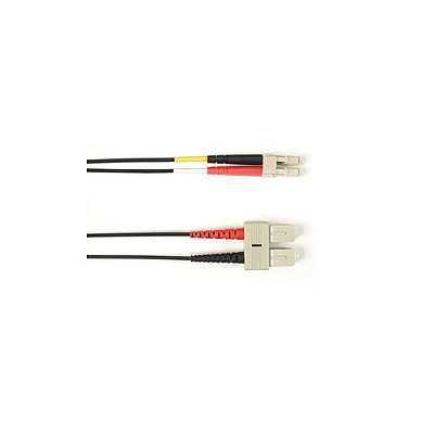 Black Box Om3 50/125 Multimode Fiber Optic Patch Cable - Lszh, Sc To Lc, Black, 3-m (9.8-ft.), Gsa, Taa, Non-returnable/non-cancelable (FOLZH1003MSCLCBK)