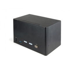 Startech.Com 2 Port Quad Monitor Displayport Kvm Switch - 4k 60hz Uhd Hdr - Desktop Dp 1.2 Kvm With 2 Port Usb 3.0 Hub (5gbps) & 4x Usb 2.0 Hid Ports, Audio (SV231QDPU34K)