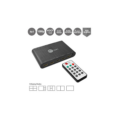 SIIG Hdmi Quad-split Multi-viewer Switch (CEH25R11S1)
