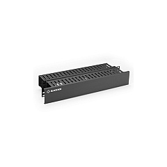 Black Box Rackmount Horizontal Finger Duct Cable Manager With Cover - 2u, 19", Double-sided, Black, Gsa, Taa (RMT107A)