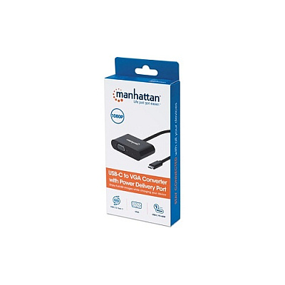 Manhattan - Strategic Usb-c To Vga Converter With Pd Port (153430)
