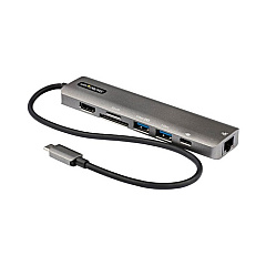 StarTech Usb C Multiport Adapter, Usb-c To 4k 60hz Hdmi 2.0, 100w Pd Pass-through, Sd, Usb, Gbe, Usb Type-c Mini Dock, 12" Long Cable (DKT30CHSDPD1)