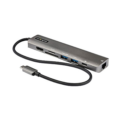 StarTech Usb C Multiport Adapter, Usb-c To 4k 60hz Hdmi 2.0, 100w Pd Pass-through, Sd, Usb, Gbe, Usb Type-c Mini Dock, 12" Long Cable (DKT30CHSDPD1)