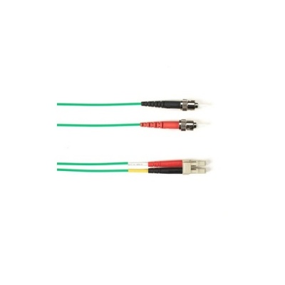 Black Box Om4 50/125 Multimode Fiber Optic Patch Cable - Ofnp Plenum, St To Lc, Green, 10-m (32.8-ft.), Gsa, Taa, Non-returnable/non-cancelable (FOCMPM4010MSTLCGN)