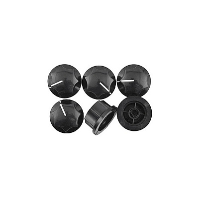 Quam Nichols 6x Black Skirted Knob For 1/4inch D-shaf (KIT#98)