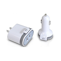 SIIG 3.4a Usb Wall & Car Charger - White (ACPW1A22S1)