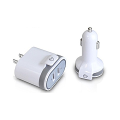 SIIG 3.4a Usb Wall & Car Charger - White (ACPW1A22S1)