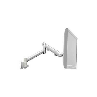 Atdec Spring Assisted Single Display Wall Mount, Dynamic, Supports Flat Monitor Screens Up To 20 Lbs, Curved Monitor Screens Up To 13.5 Lbs, Silver (AWMSDW6S)