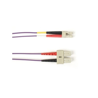 Black Box Om4 50/125 Multimode Fiber Optic Patch Cable - Ofnr Pvc, Sc To Lc, Purple, 10-m (32.8-ft.), Gsa, Taa, Non-returnable/non-cancelable (FOCMRM4-010M-SCLC-VT)