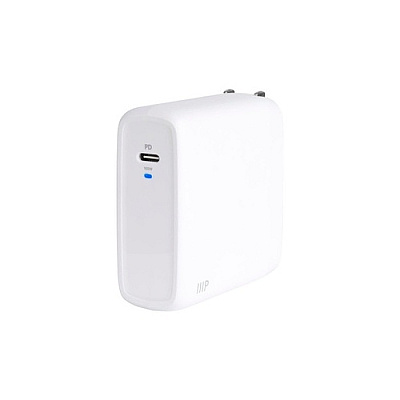 Monoprice Usb-c Charger, 100w 1-port Pd, Gan Technology, Foldable Wall Plug, Power Delivery For Macbook Pro/ai (41985)