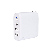 Monoprice Usb-c Charger, 100w 4-port Pd Gan Technology Foldable Wall Charger, Power Delivery For Macbook Pro/air (41986)