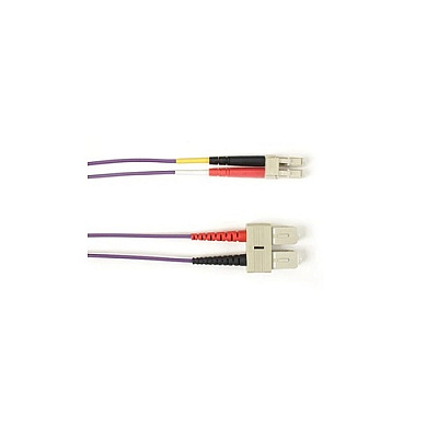 Black Box Om2 50/125 Multimode Fiber Optic Patch Cable - Ofnr Pvc, Sc To Lc, Purple, 10-m (32.8-ft.), Gsa, Taa, Non-returnable/non-cancelable (FOCMR50010MSCLCVT)