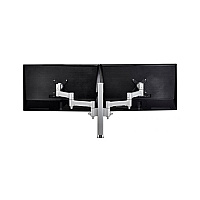 Atdec Modular Dual Display Mount, Flat Screens Up To 26.5 Lbs, Curved Screens Up To 17.6 Lbs, Vesa Mounting Pattern 75x75 And 100x100, Silver (AWMS24640FS)
