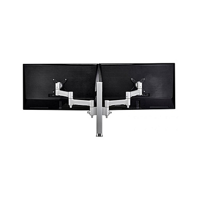 Atdec Modular Dual Display Mount, Flat Screens Up To 26.5 Lbs, Curved Screens Up To 17.6 Lbs, Vesa Mounting Pattern 75x75 And 100x100, Silver (AWMS24640FS)
