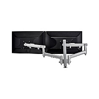 Atdec Dynamic Display Mount For Dual Monitors, Suits Flat Displays Up To 20 Lbs, Curved Displays Up To 13.5 Lbs, Upgradable And Reconfigurable, Silver (AWMS2D40FS)