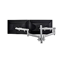 Atdec Dynamic Display Mount For Dual Monitors, Suits Flat Displays Up To 20 Lbs, Curved Displays Up To 13.5 Lbs, Upgradable And Reconfigurable, Silver (AWMS2D40FS)