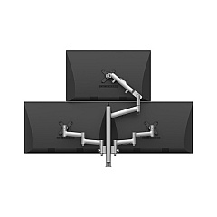 Atdec Triple Monitor Mount For Displays To 32", Suits Flat Displays To 20 Lbs, Curved Displays To 13.5 Lbs, Built In Arm Rotation Limiters, Silver (AWMS3D4651HS)