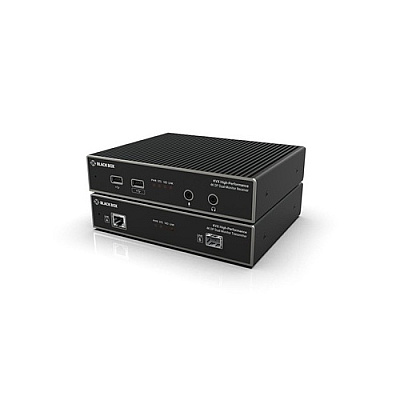 Black Box Kvm Extender Over Catx/fiber - Dual-monitor, 4k Displayport, Usb 2.0 Hub, Serial, Audio, Local Video, Taa (KVXHP200)