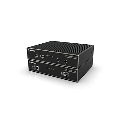 Black Box Mst Kvm Extender Over Catx/fiber - Quad-monitor, 4k Displayport, Usb 2.0 Hub, Serial, Audio, Local Video, Taa (KVXHP400)