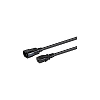 Monoprice Extension Cord - Iec 60320 C14 To Iec 60320 C13_ 14awg_ 15a_ 3-prong_ Black_ 12ft (40123)
