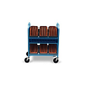 Bretford Cube Transport 30x W/ Caddies, 90deg,sky (TVCT30CAD90DSKY)