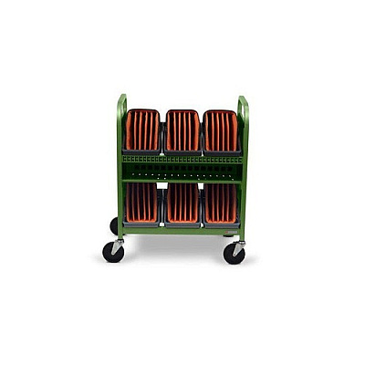Bretford Cube Transport Cart 30x W/ Caddies, Gra (TVCT30CADGRA)