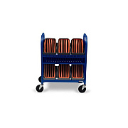 Bretford Cube Transport Cart 30x W/ Caddies, Rb (TVCT30CADRB)
