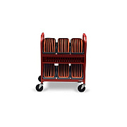 Bretford Cube Transport Cart 30x W/ Caddies, Red (TVCT30CADRED)