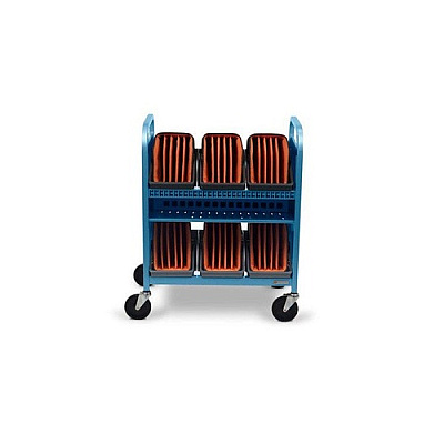 Bretford Cube Transport Cart 30x W/ Caddies, Sky (TVCT30CADSKY)